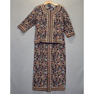 Singapore Airlines Stewardess BLUE Uniform Blouse Top Skirt Flight Attendant 38